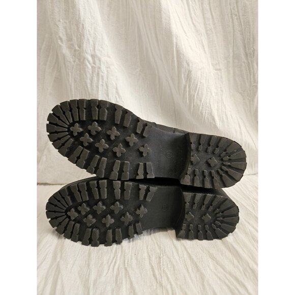 Joe Boxer Womens Pull On Chunky Ankle Boots Black Sz 9 Vegan Pleather - Picture 8 of 8